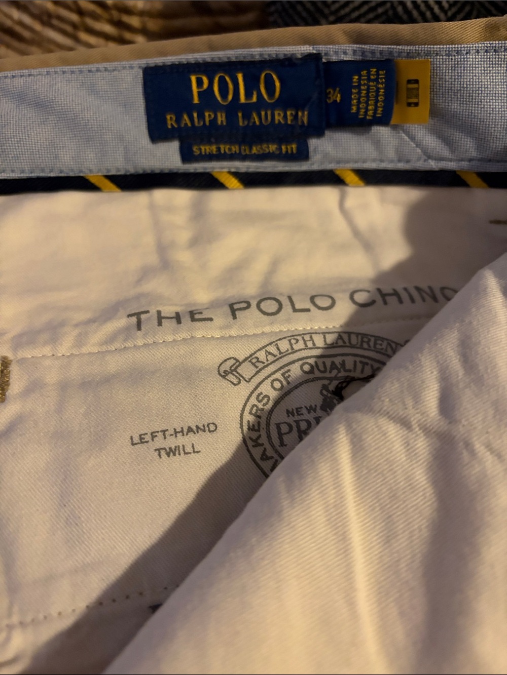 Men's Khaki Ralph Lauren Polo Cotton Blend Shorts - 34 - Picture 2 of 5